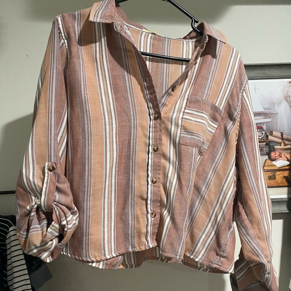 Button down crop top